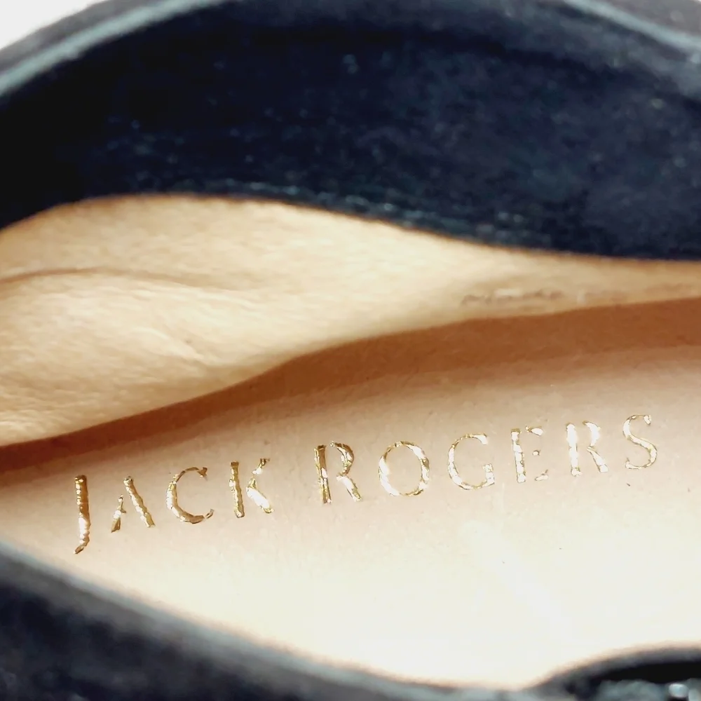 NEW Jack Rogers Izzie Black Suede Leather Block Heel Ankle Booties M67